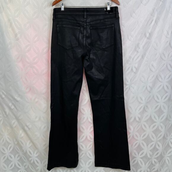 Paige Leenah Wide Leg Jean in Black Fog Luxe Coating Size 33 NWT - Picture 8 of 12